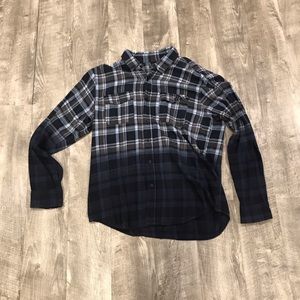 Blue crown men’s large flannel blue fade ombré